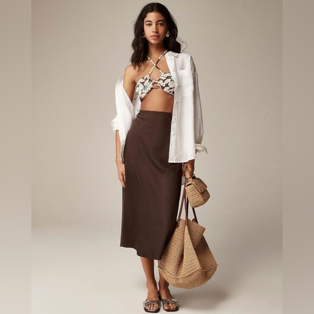 Jcrew Brown slip skirt